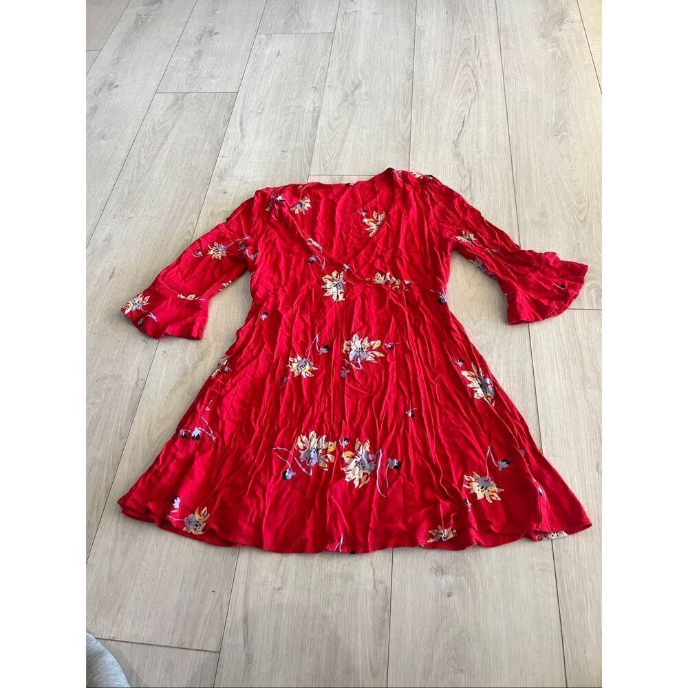 Free People Time On My Side floral wrap dress size M